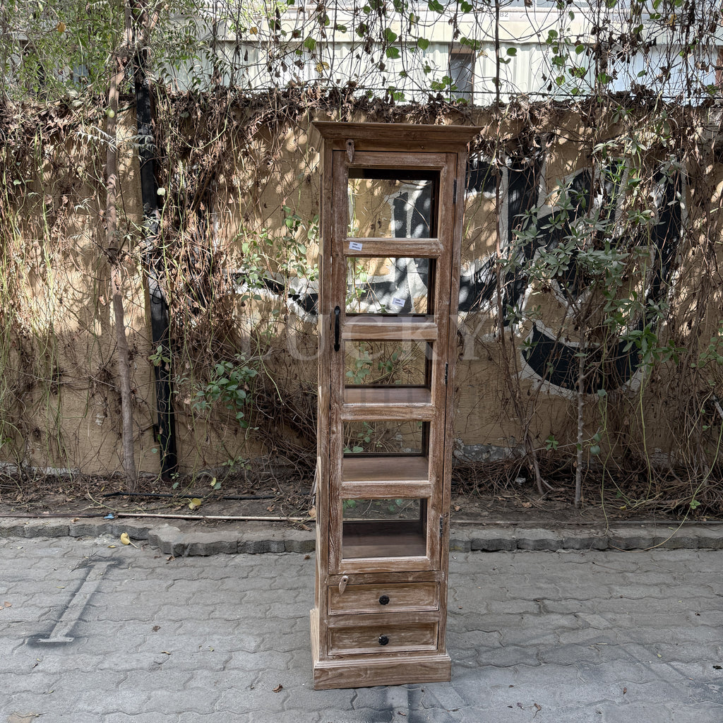 Teak wood glass cabinet