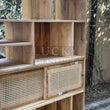 Load image into Gallery viewer, Rattan and mango wood bookshelf
