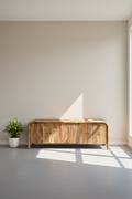 Mango wood rounded edge tv stand