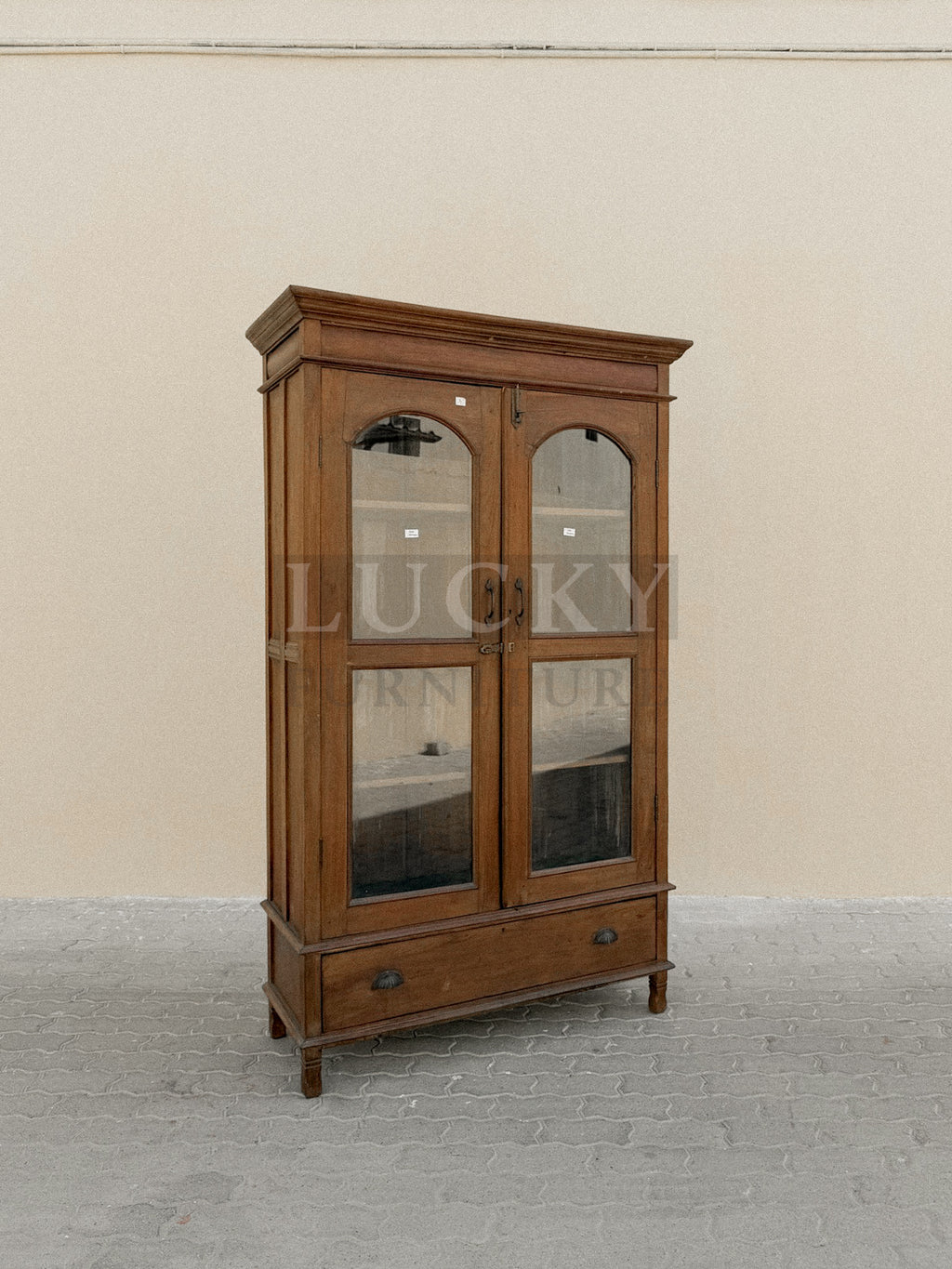 Vintage teak glass cabinet