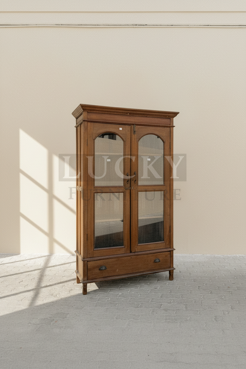 Vintage teak glass cabinet