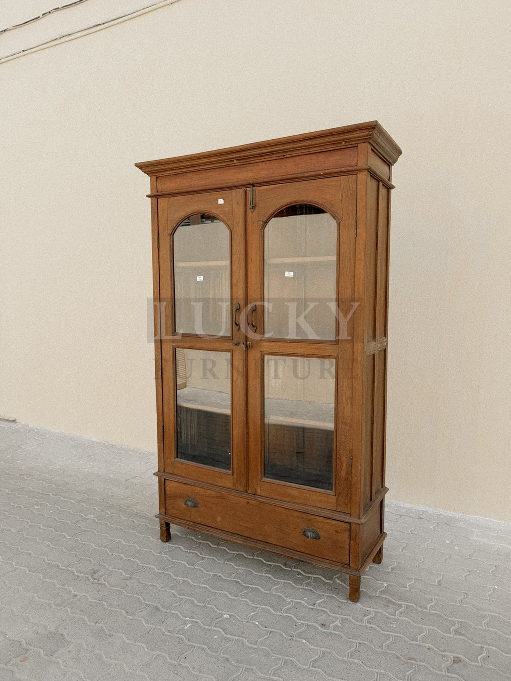 Vintage teak glass cabinet