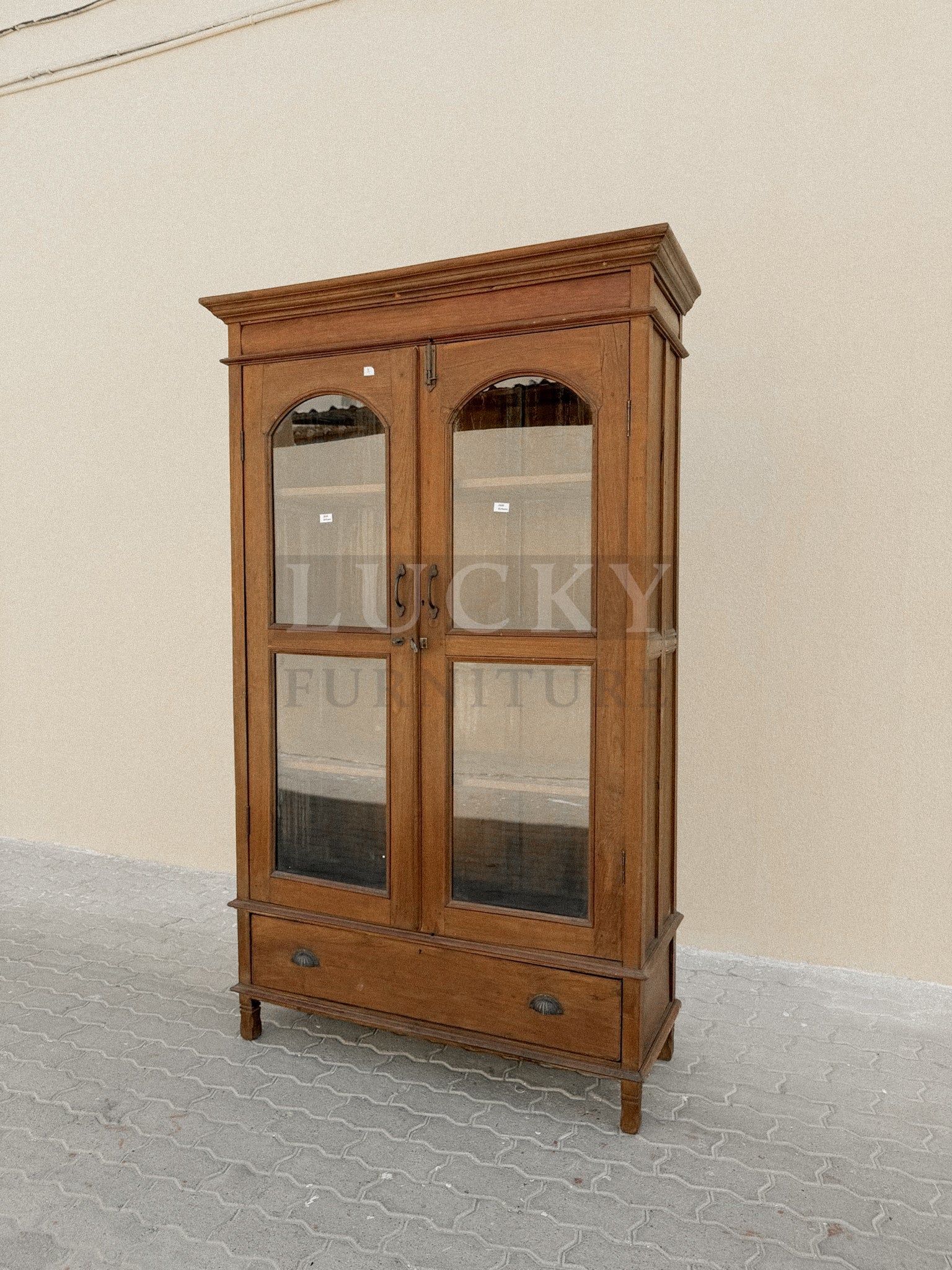 Vintage teak glass cabinet