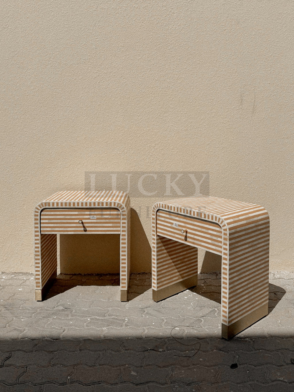 Bone inlay 1 draw bedside/sidetable