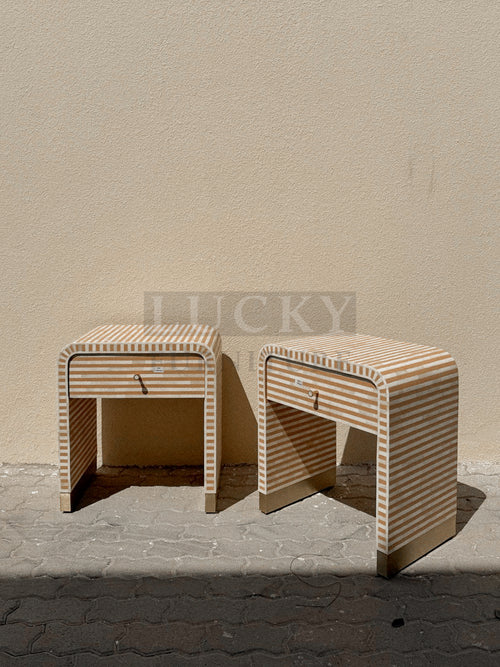 Bone inlay 1 draw bedside/sidetable