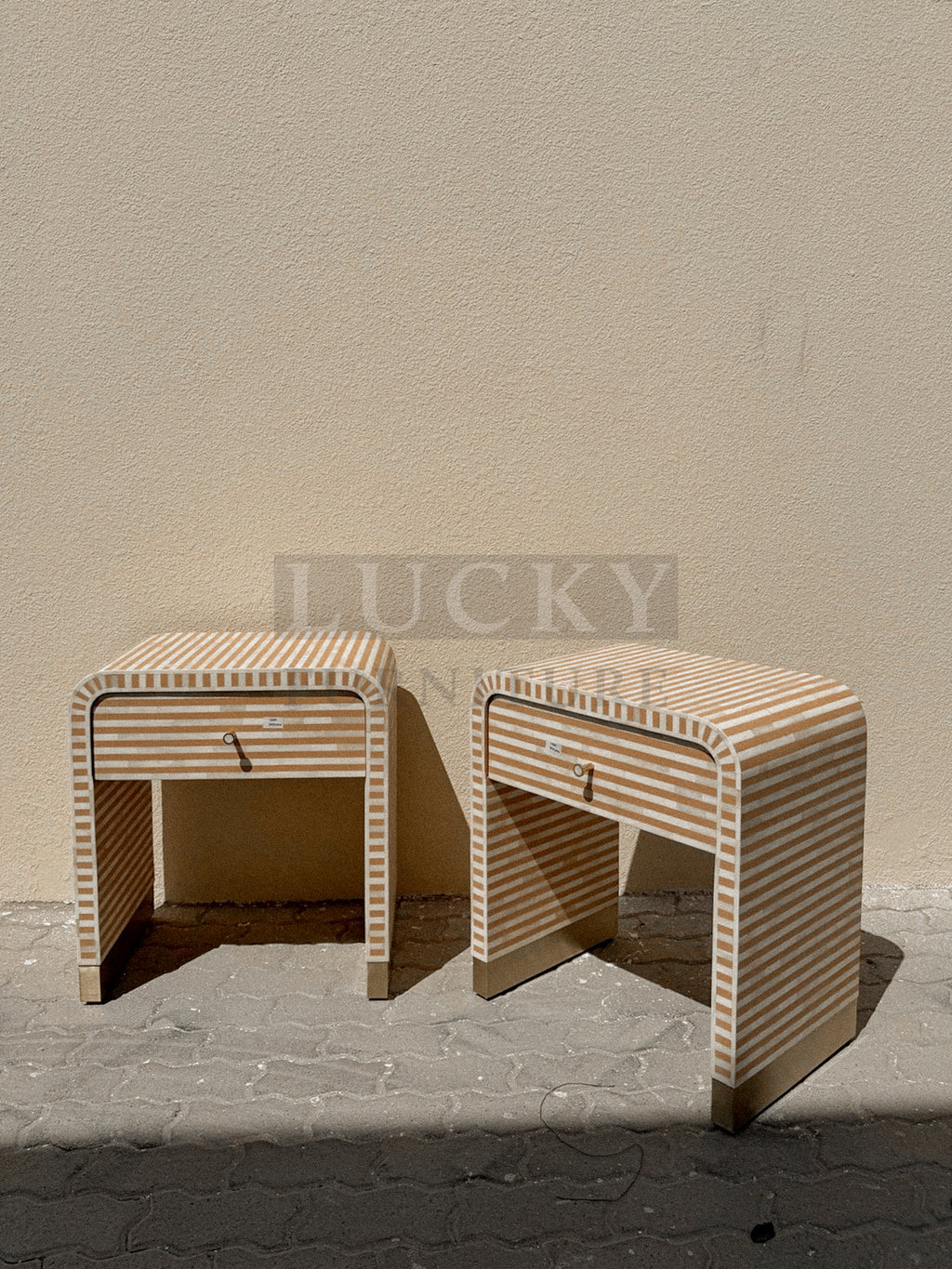 Bone inlay 1 draw bedside/sidetable