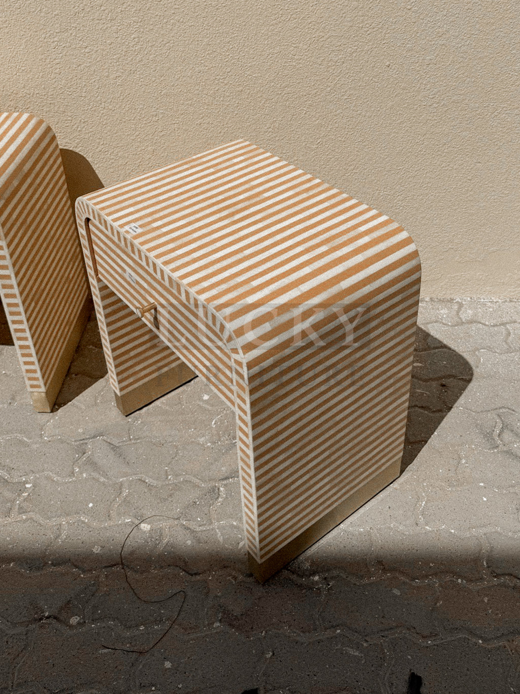 Bone inlay 1 draw bedside/sidetable