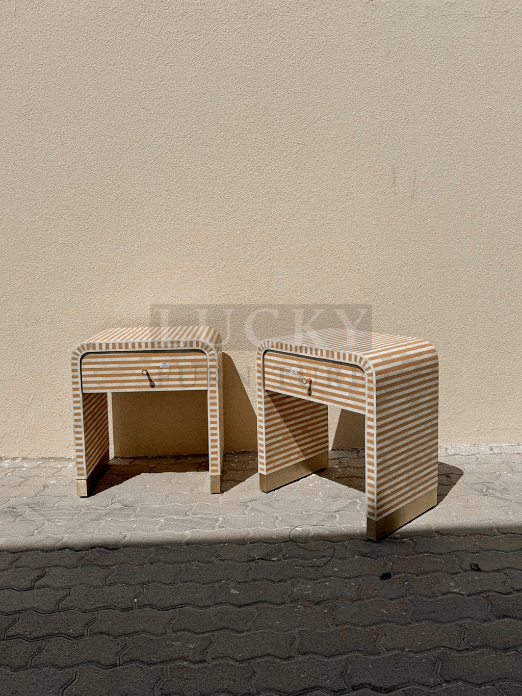 Bone inlay 1 draw bedside/sidetable