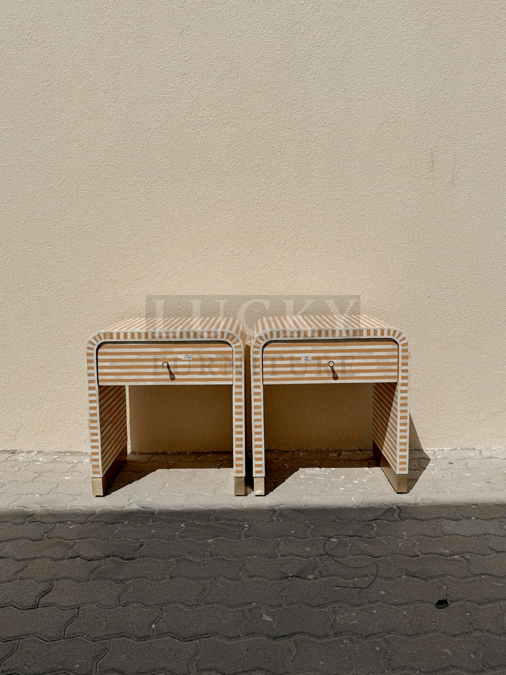 Bone inlay 1 draw bedside/sidetable