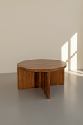 Mango wood round coffee table