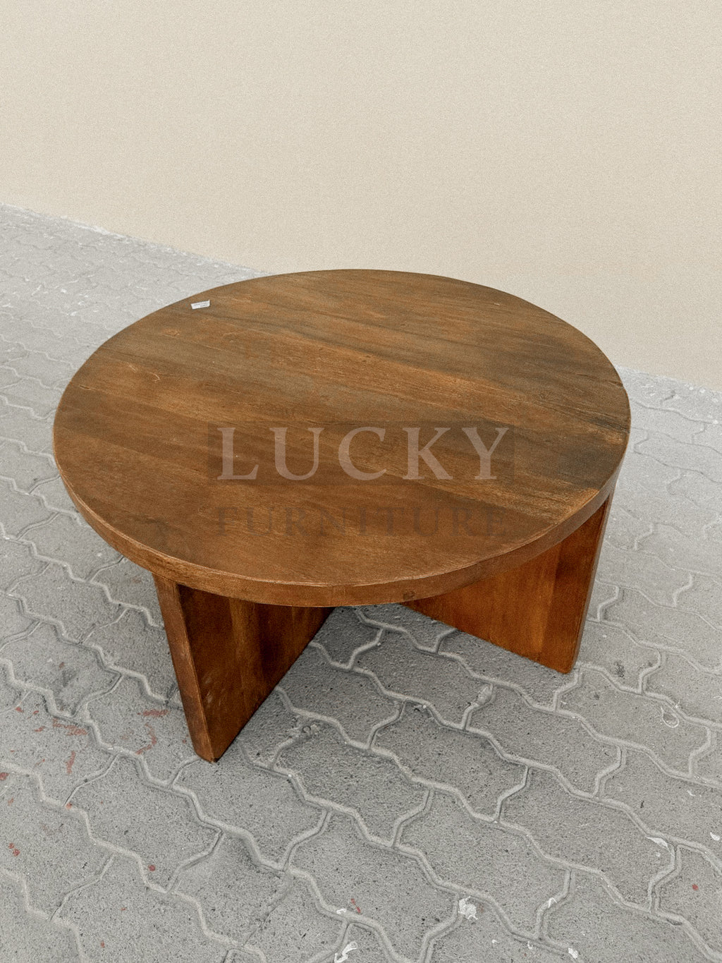Mango wood round coffee table