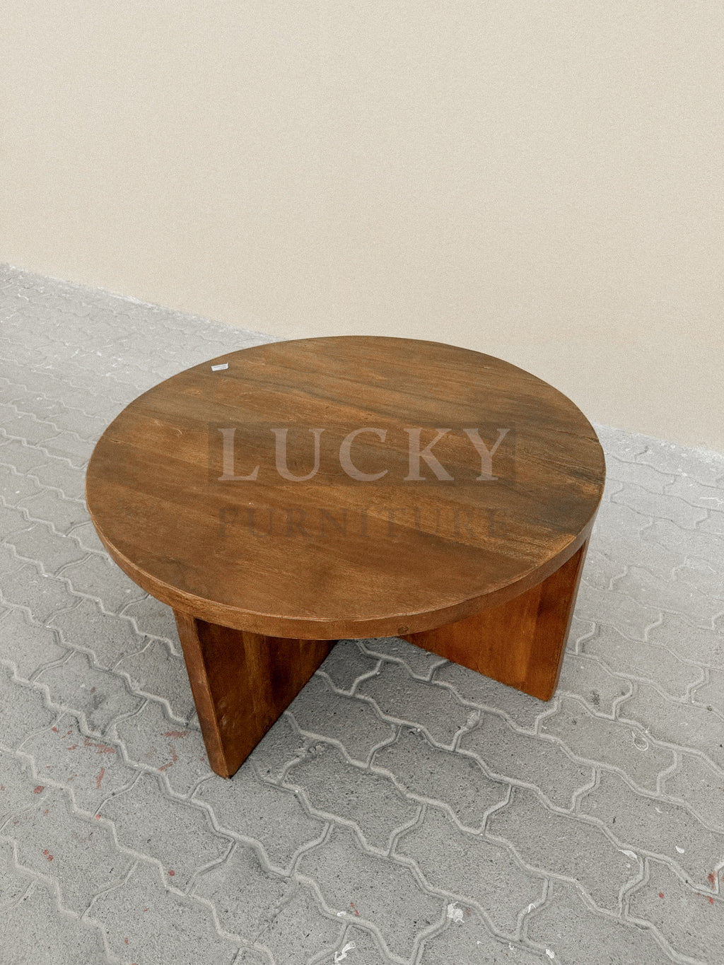 Mango wood round coffee table
