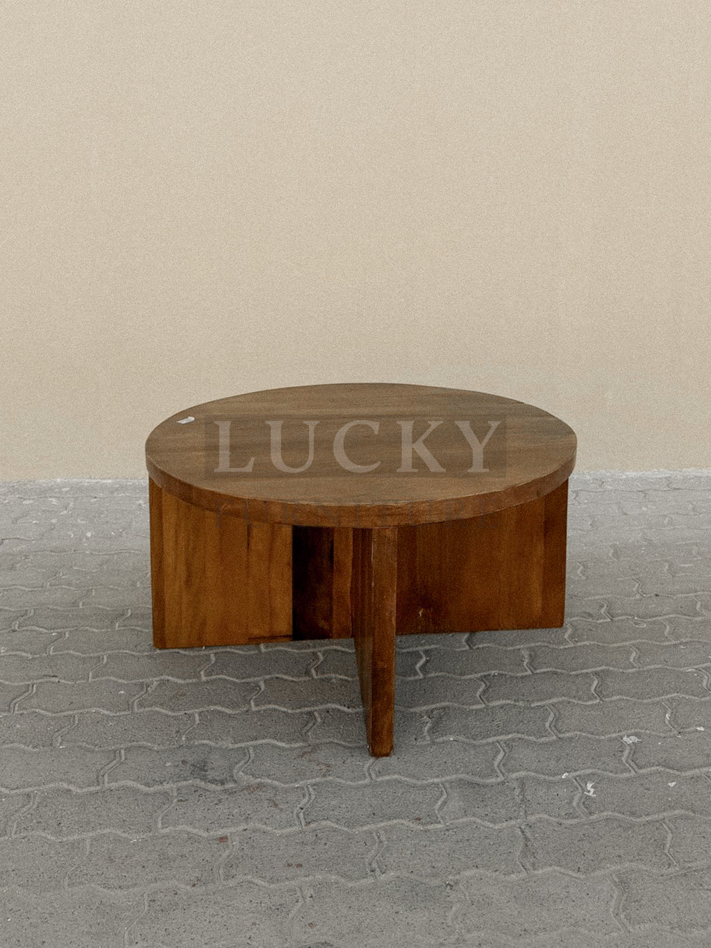 Mango wood round coffee table