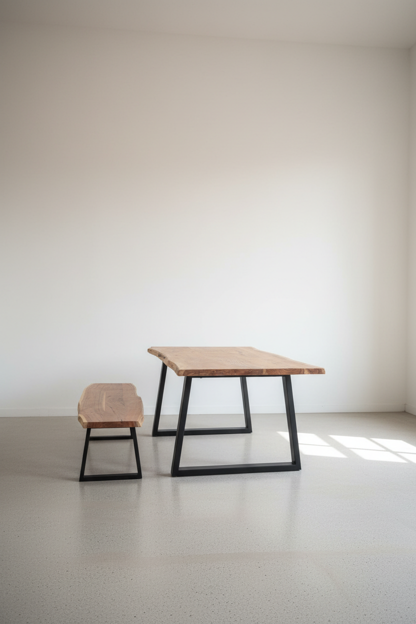 Live Edge Dining Table Slant Legs