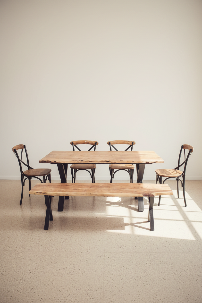 Live Edge Dining Table X Legs