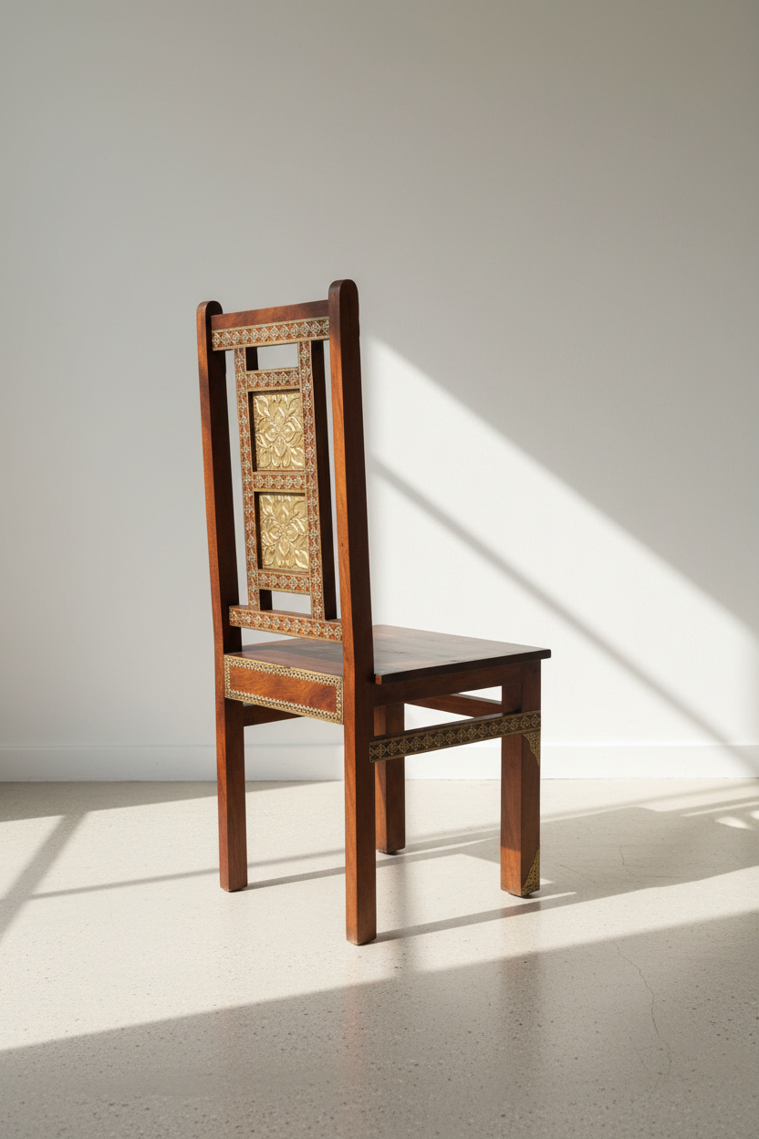 Brass Flower Panel Chair