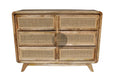 Rattan and Mango Wood Drawchest 6 draw.