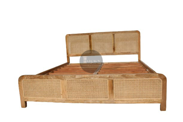 Rattan Webbing and Mango Wood Bed (3 Section).