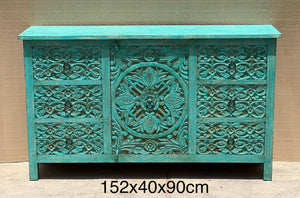 Multi draw carved sideboard