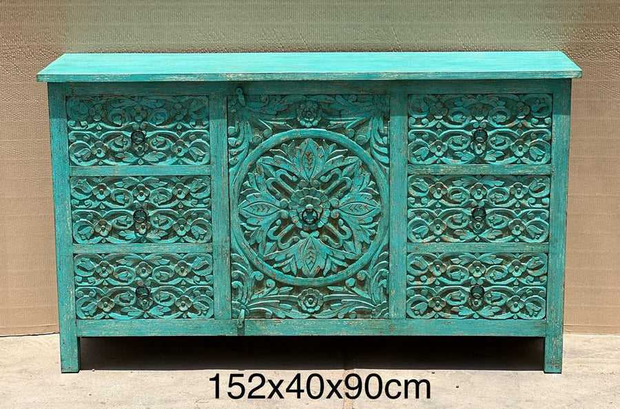 Multi draw carved sideboard