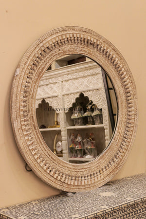 Round Lattoo Mirror Frame | Lucky Furniture & Handicrafts.