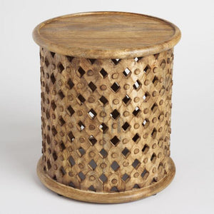 Tribal Carved Side Table | Lucky Furniture & Handicrafts.