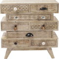 Carved 8 Draw Bedside | Lucky Furniture & Handicrafts.