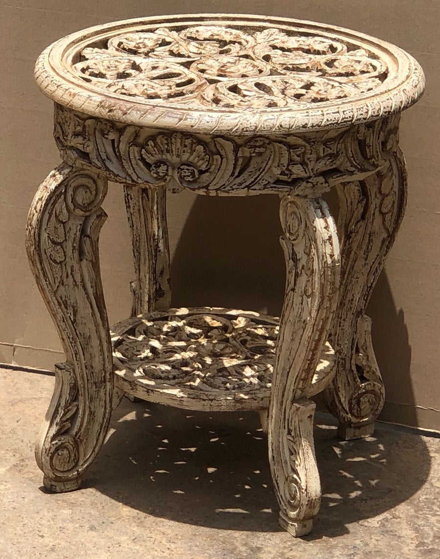 Carved Glass Sidetable | Lucky Furniture & Handicrafts.