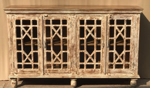 Distressed Glass Sideboard 4 Door | Lucky Furniture & Handicrafts.