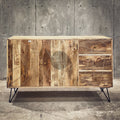 Mango wood and brass inlay sideboard 3 draw 2 door.