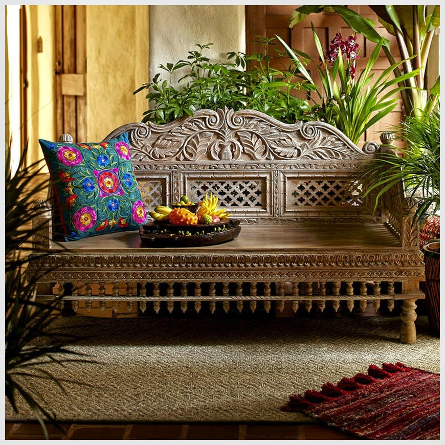 Lattoo Carved Bench | Lucky Furniture & Handicrafts.