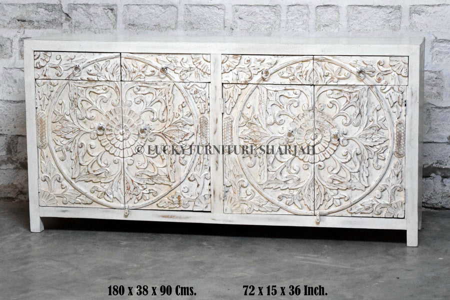 Carved Distressed Sideboard | Lucky Furniture & Handicrafts.