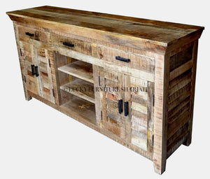 Mango Wood Shutter Design Sideboard 3 Draw 4 Door | Lucky Furniture & Handicrafts.