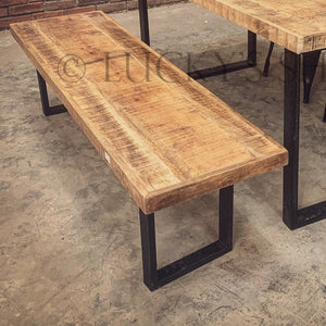 Rough Mango wood bench U legs | Lucky Furniture & Handicrafts.