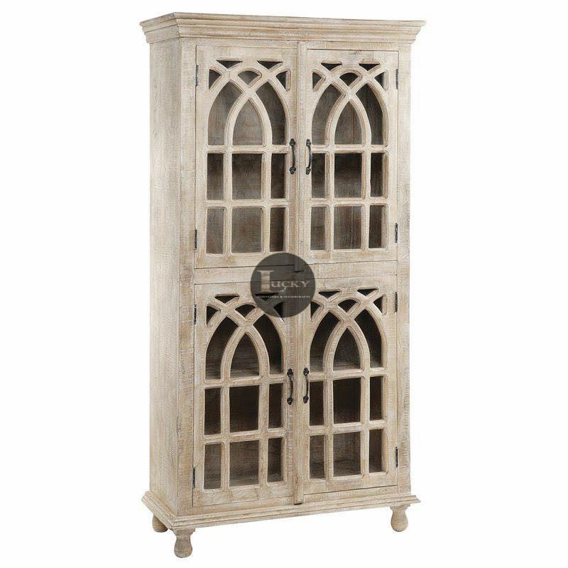 Distressed Glass Cabinet | Lucky Furniture & Handicrafts.