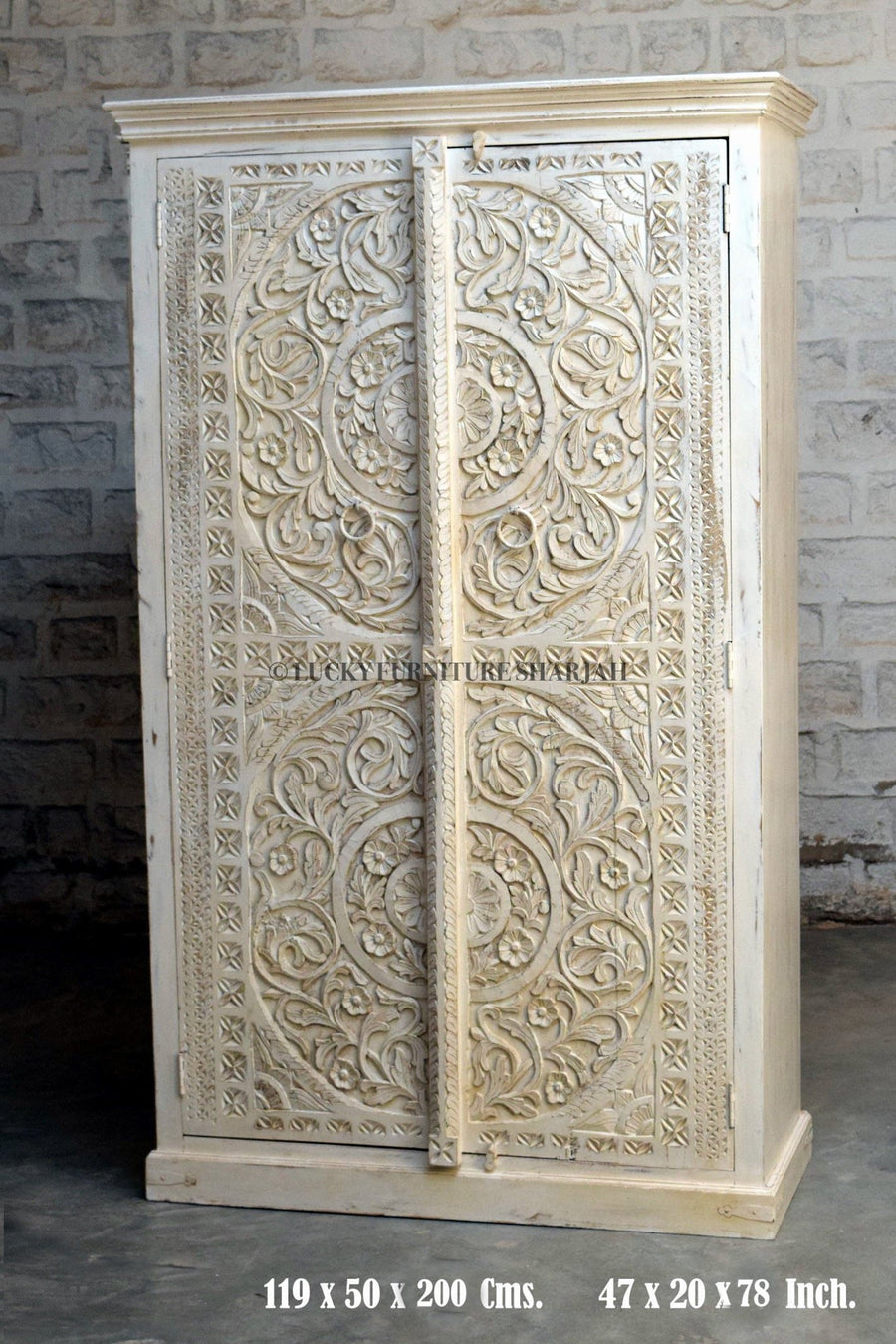 Carved Armoire | Lucky Furniture & Handicrafts.
