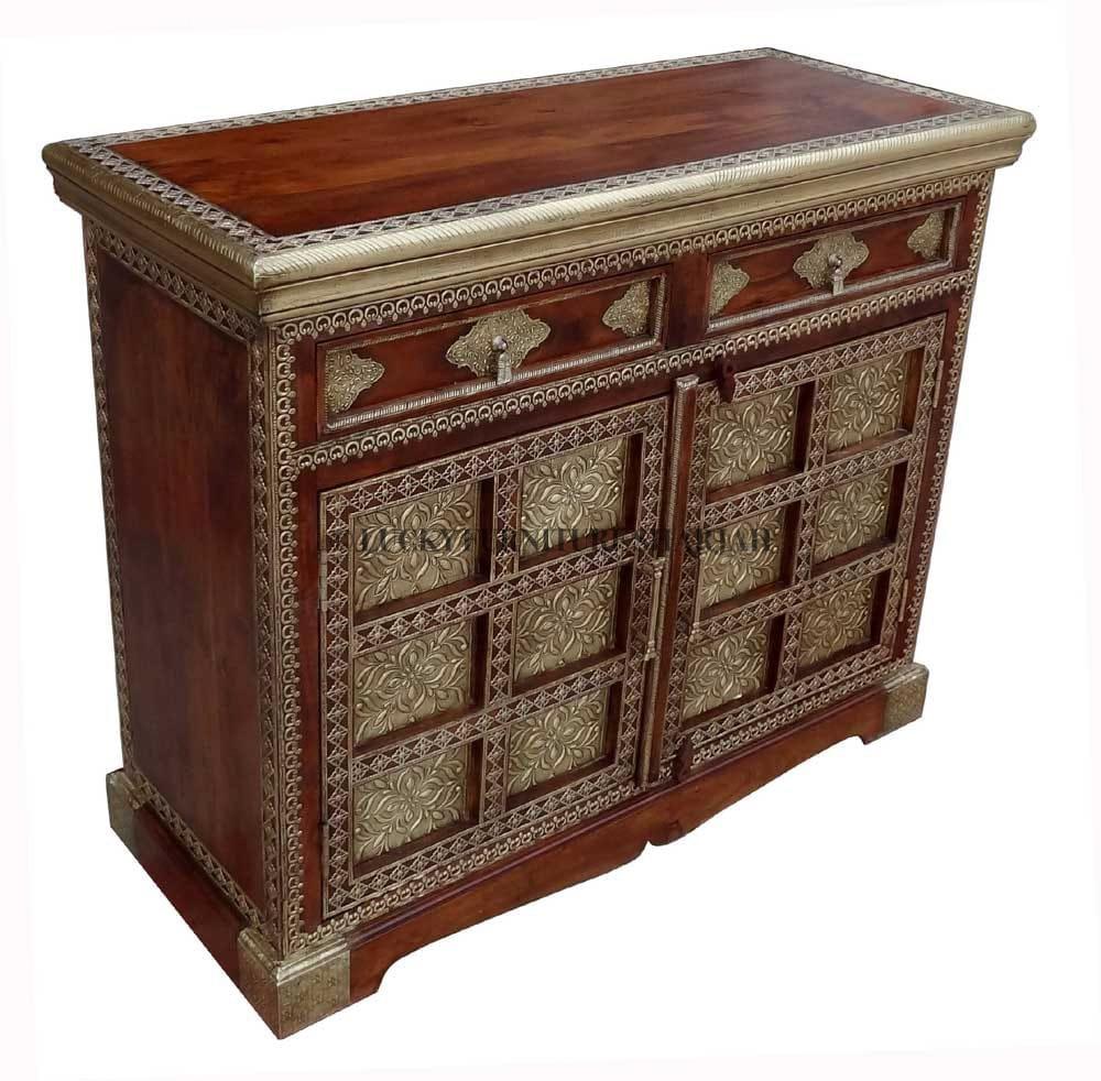 Brass Inlay 2 Draw Sideboard | Lucky Furniture & Handicrafts.