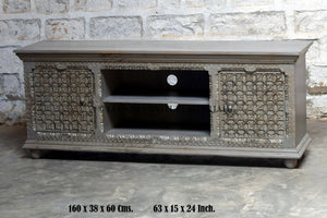 Carved Media Console | Lucky Furniture & Handicrafts.