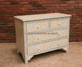 Geometric Bone Inlay Drawchest | Lucky Furniture & Handicrafts.