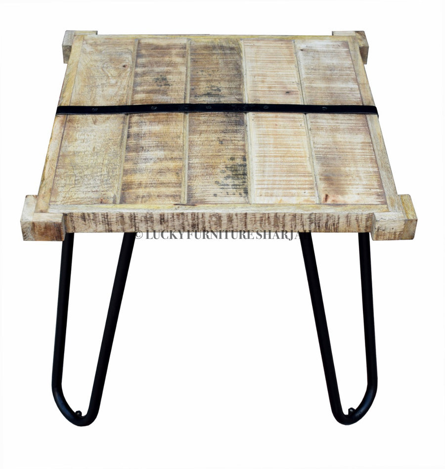 Mango Wood Industrial Side Table with hair pin legs | Lucky Furniture & Handicrafts.
