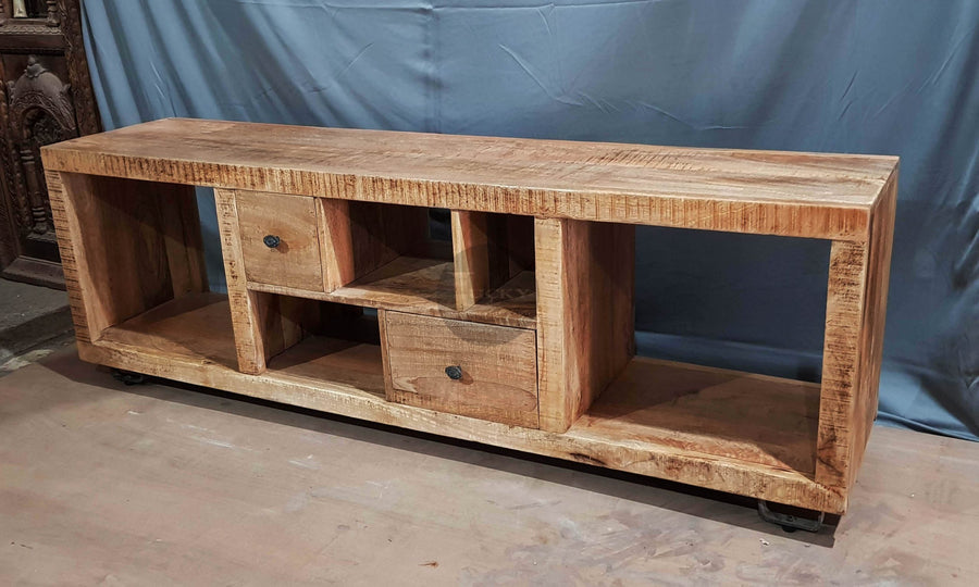 Full Wooden 2 draw tv stand staggered | Lucky Furniture & Handicrafts.