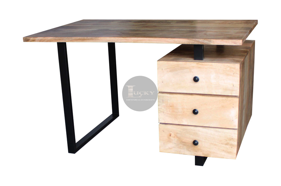 Custom Mango Wood Desk with 3 draws.