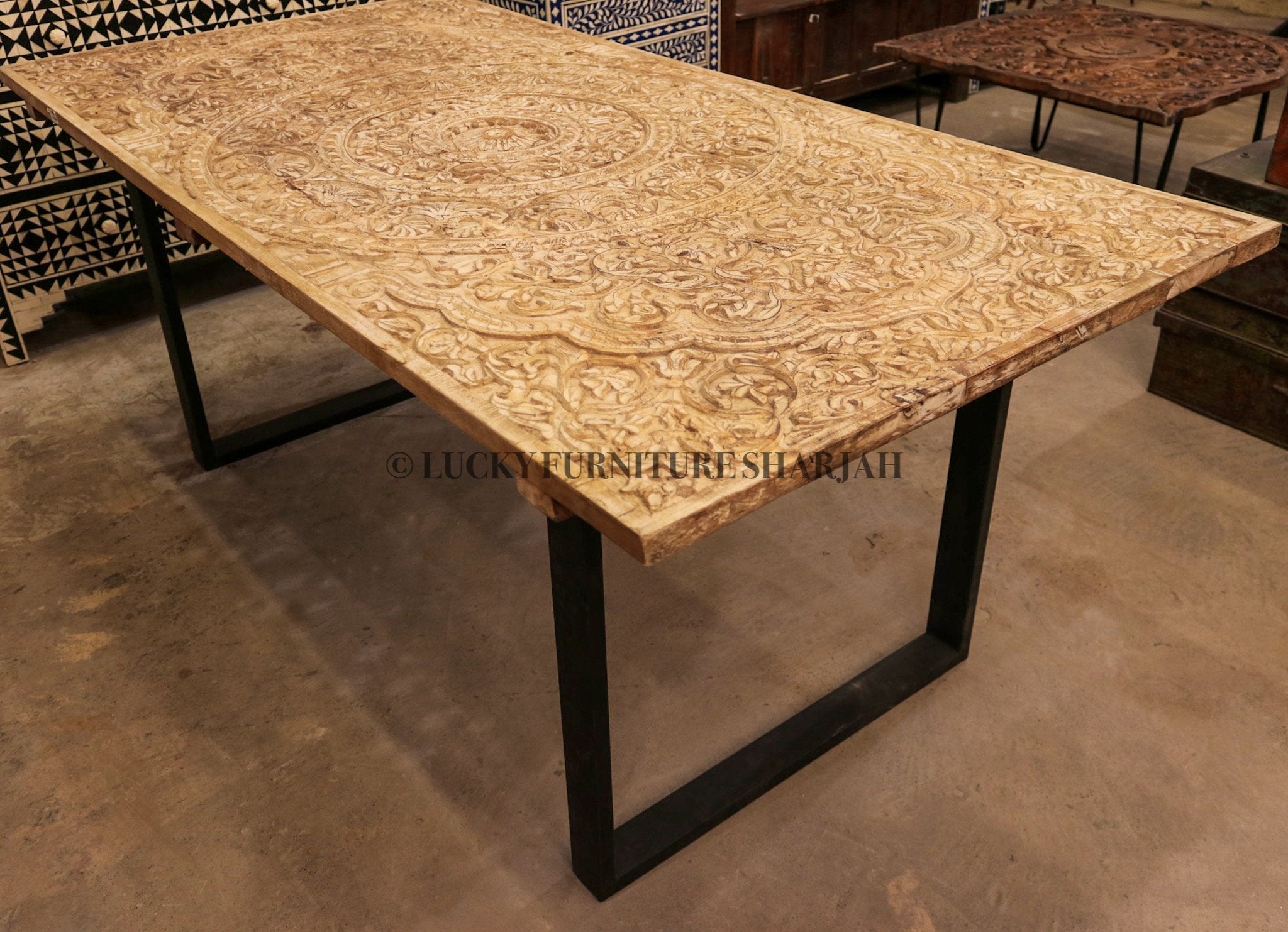 Carved Dining Table | Lucky Furniture & Handicrafts.