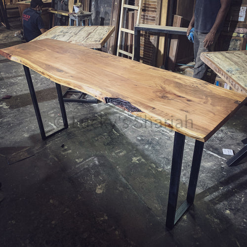 Acacia live edge console table U shape Base | Lucky Furniture & Handicrafts.