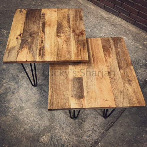 Adjustable Mango wood table Nesting | Lucky Furniture & Handicrafts.