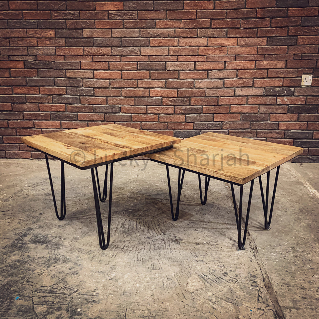 Adjustable Mango wood table Nesting | Lucky Furniture & Handicrafts.
