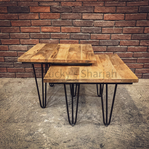 Adjustable Mango wood table Nesting | Lucky Furniture & Handicrafts.