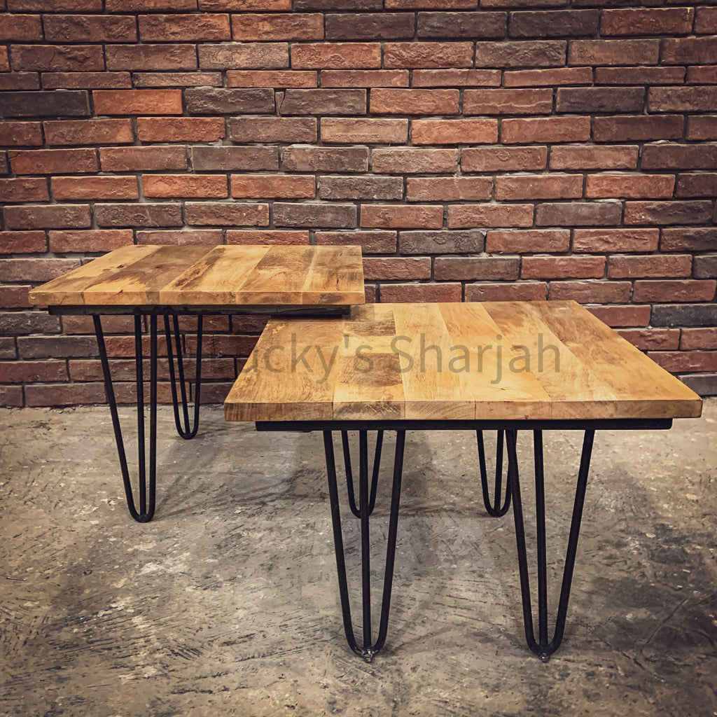 Adjustable Mango wood table Nesting | Lucky Furniture & Handicrafts.