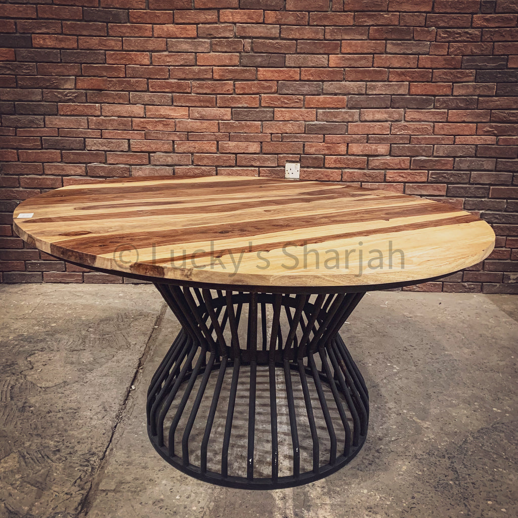 Rosewood Round Dining table with KLOUVI Base | Lucky Furniture & Handicrafts.