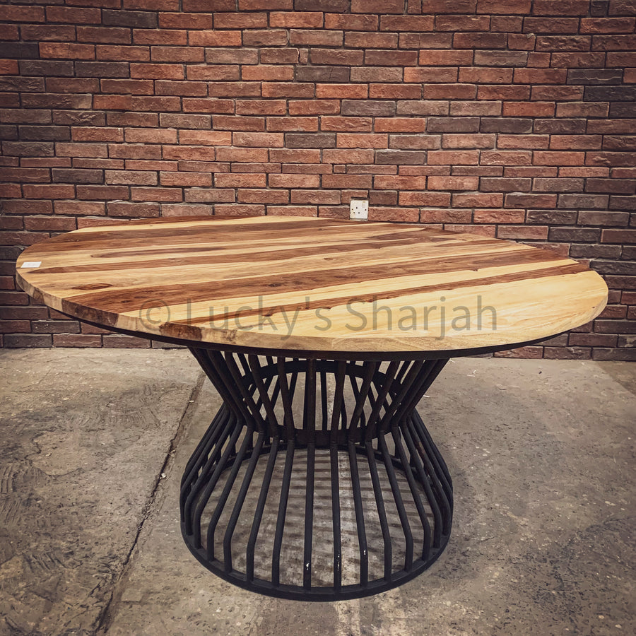 Rosewood Round Dining table with KLOUVI Base | Lucky Furniture & Handicrafts.